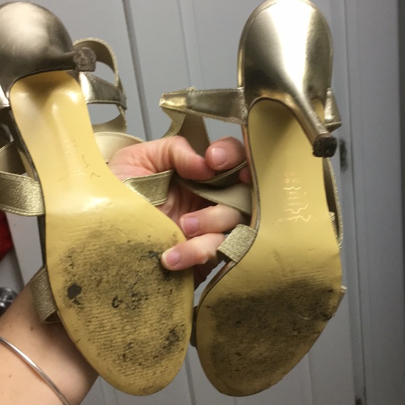 Strappy Gold Heels - Picture 3 of 5